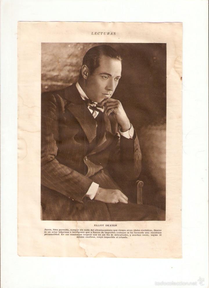 Sammelleidenschaft Papier: A&Ntilde;O 1925 RECORTE PRENSA FOTOGRAFIA CINE BARBARA LA MARR ELLIOT DEXTER ACTOR ACTRIZ ARTISTA CINE