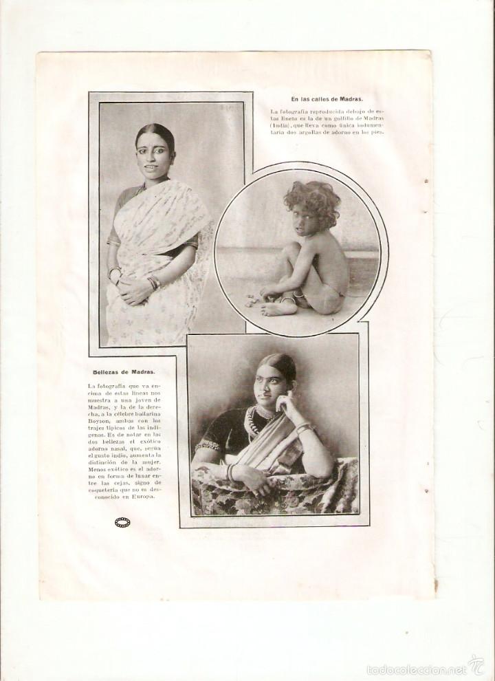 Sammelleidenschaft Papier: A&Ntilde;O 1925 RECORTE PRENSA FOTOGRAFIA SANCHEZ CATALA BELLEZAS DE MADRAS INDIA TIPO