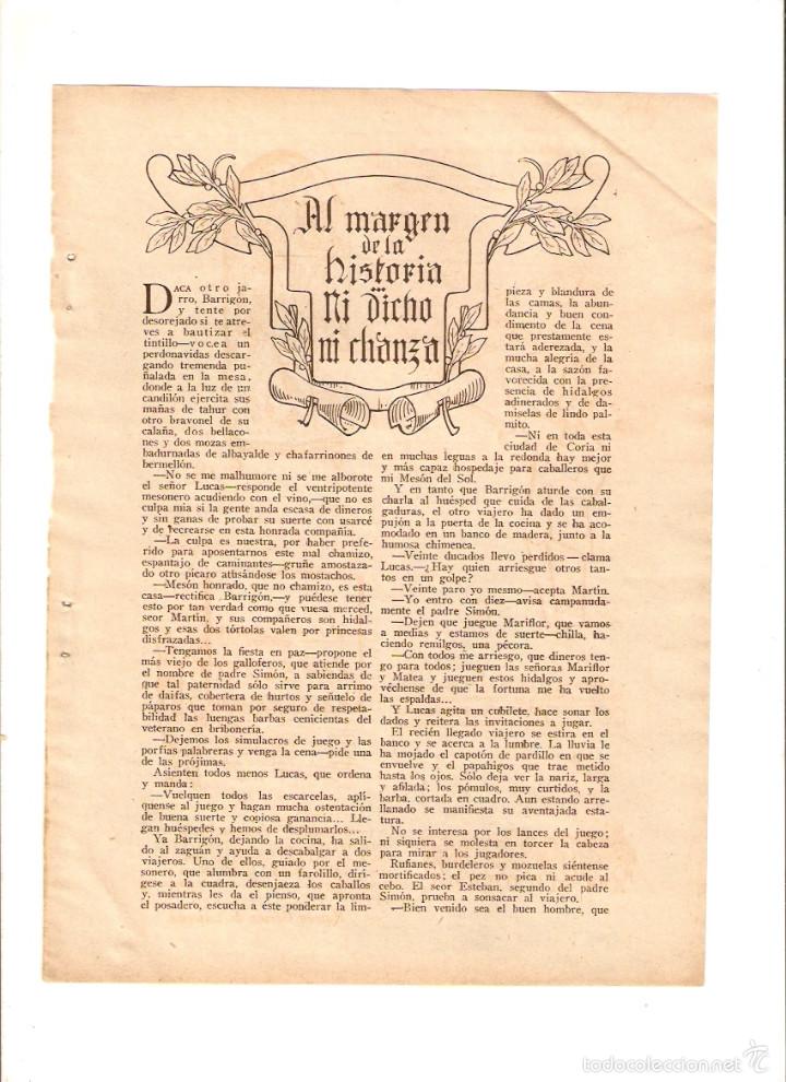 Collezionismo: A&Ntilde;O 1934 RECORTE PRENSA RELATO CORTO NI DICHO NI CHANZA BLANCO BELMONTE DIBUJO BRA&Ntilde;EZ ILUSTRACIONES