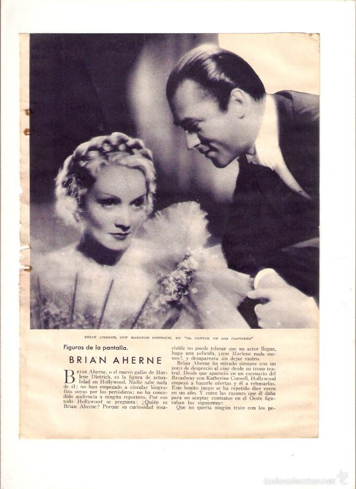 Collecting paper: A&Ntilde;O 1932 RECORTE PRENSA CINE BRIAN AHERNE FIGURAS DE LA PANTALLA ACTOR ARTISTA