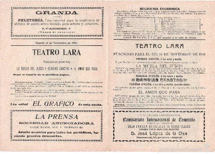 Coleccionismo: PROGRAMA DE CINE LARA 1904 - Foto 1