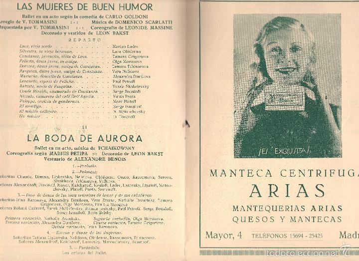 Coleccionismo: ANTIGUO PROGRAMA DE TEATRO DE LA ZARZUELA - DE BASIL&acute;S BALLETS RUSSES - 1935 - Foto 3
