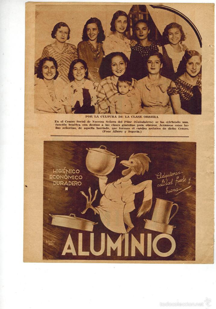 Collecting paper: A&Ntilde;O 1934 CLASES GRATUITAS OBREROS GUINDALERA CENTRO SOCIAL NUESTRA SE&Ntilde;ORA DEL PILAR CEREBRINO MANDRI