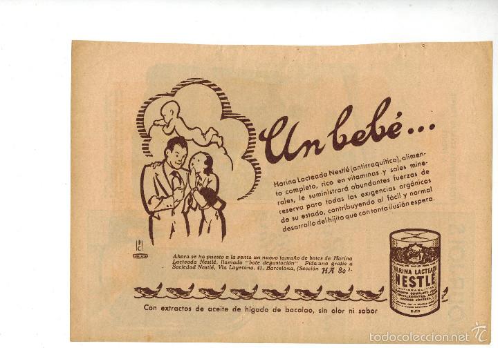 Collezionismo: A&Ntilde;O 1934 RECORTE PRENSA PUBLICIDAD ALIMENTACION INFANTIL HARINA LACTEADA NESTLE