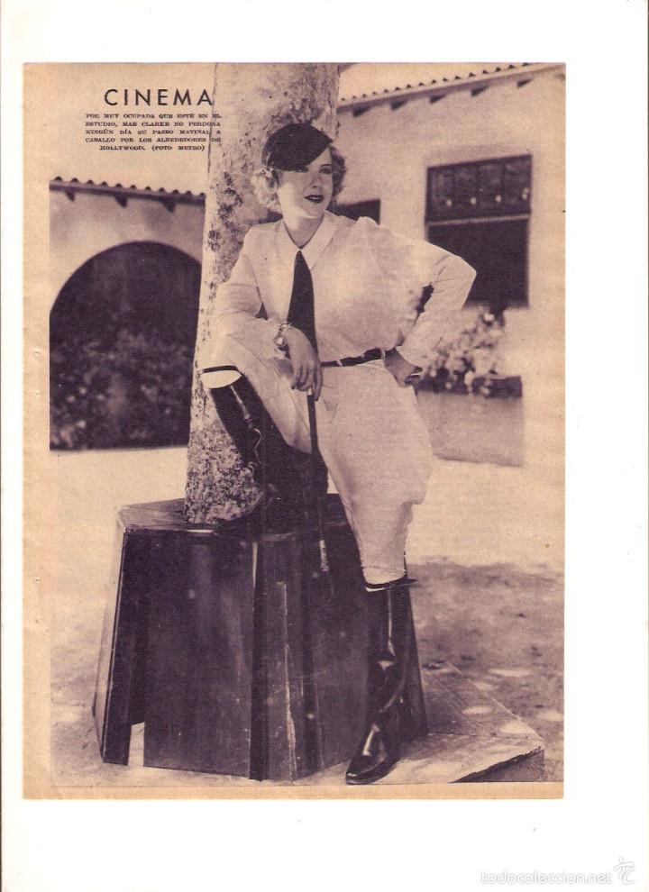 Collezionismo: A&Ntilde;O 1934 RECORTE PRENSA CINE MAE CLARKE ACTRIZ ARTISTA DE CINE
