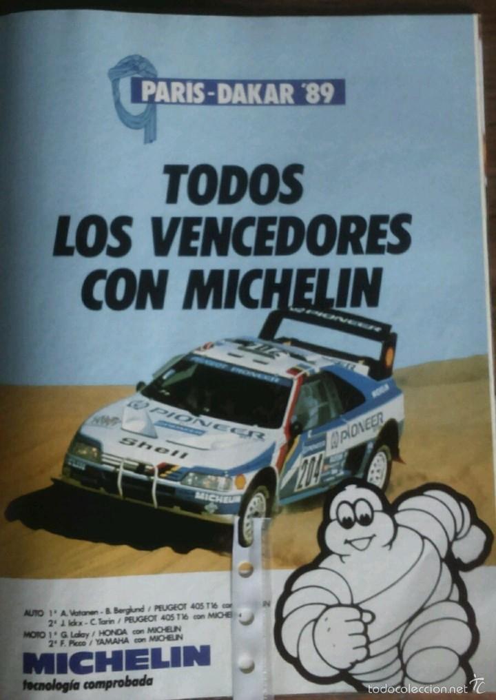Coleccionismo: Publicidad Neumaticos Michelin y Peugeot 405 Paris Dakar 1989