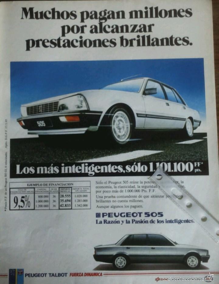 Coleccionismo: Publicidad automovil Peugeot 505 de 1985