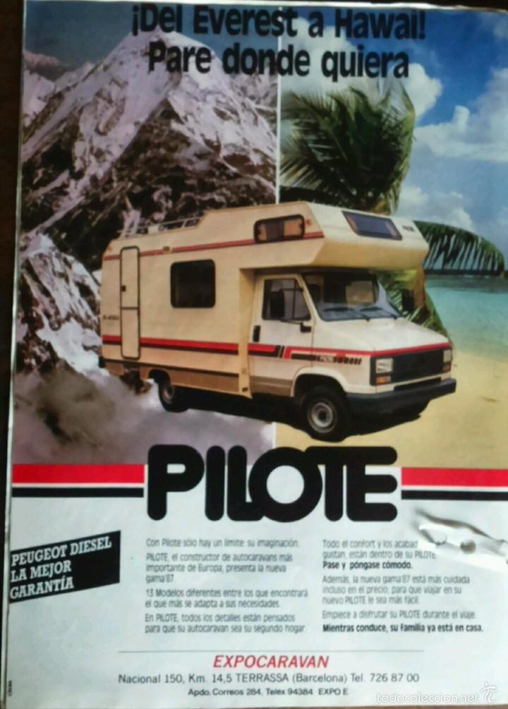 Coleccionismo: Publicidad autocaravanas Pilote Peugeot de 1987