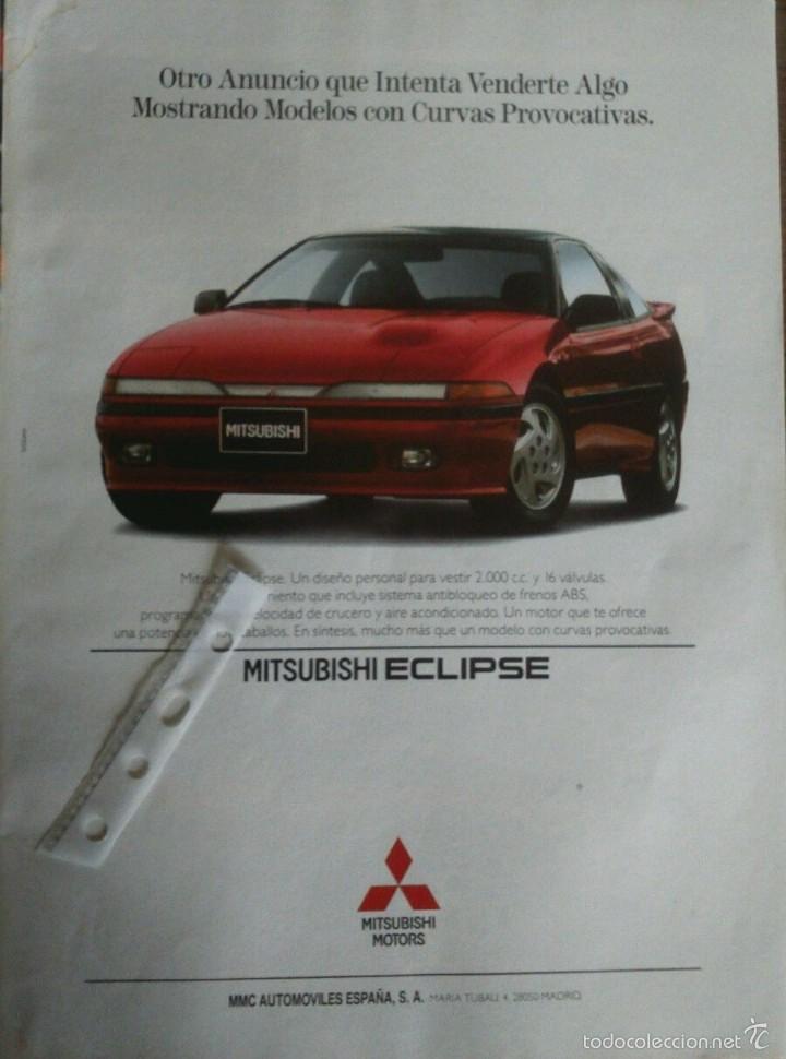Coleccionismo: Publicidad automovil Mitsubishi Eclipse de 1993 - Foto 1