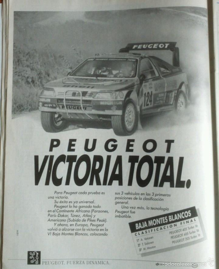 Coleccionismo: Publicidad automovil Peugeot 405 Turbo 16 de 1988