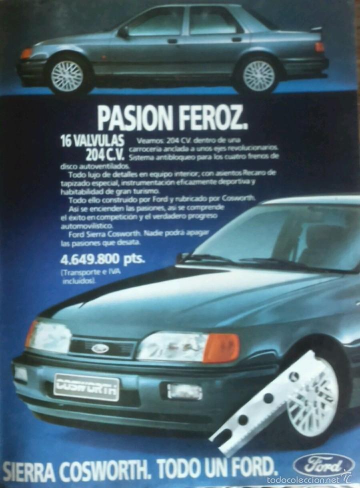 Coleccionismo: Publicidad automovil Ford Sierra Cosworth de 1988