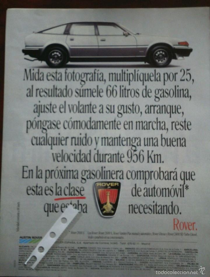 Coleccionismo: Publicidad automovil Rover 2600 S de 1984