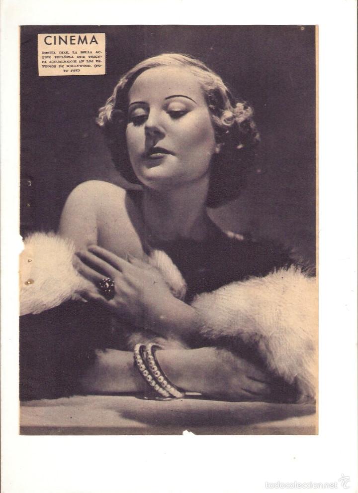 Sammelleidenschaft Papier: A&Ntilde;O 1935 RECORTE PRENSA CINE FOTOGRAFIA ACTRIZ ROSITA DIAZ ARTISTA