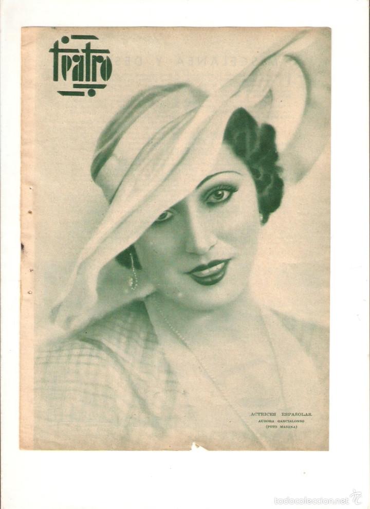 Collezionismo: A&Ntilde;O 1935 RECORTE PRENSA FOTOGRAFIA ACTRIZ ESPA&Ntilde;OLA AURORA GARCIA ALONSO TEATRO ARTISTA