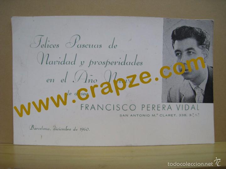 Coleccionismo: FRANCISCO PERERA (PRESIDENTE FEDERACIO CATALANA CICLISME) - FELICITACION NAVIDAD 1960