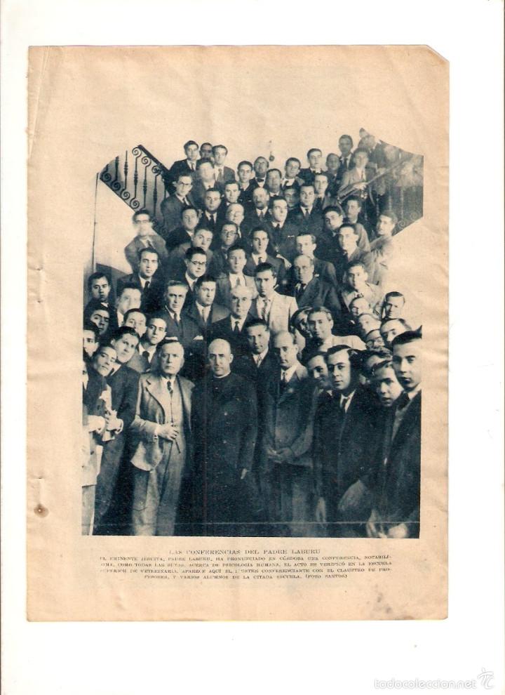 Sammelleidenschaft Papier: A&Ntilde;O 1934 RECORTE PRENSA CONFERENCIA DEL PADRE LABURU ESCUELA SUPERIOR VETERINARIA CORDOBA