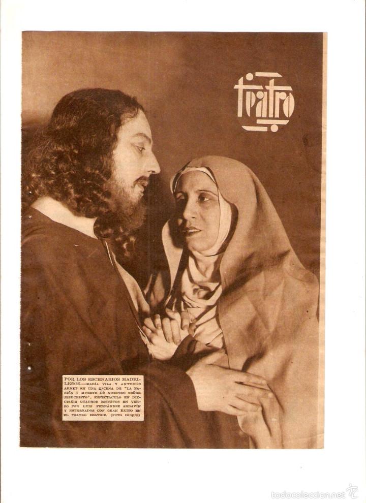 Collezionismo: A&Ntilde;O 1934 TEATRO MARIA VILA ANTONIO ARMET LA PASION PUBLICIDAD CABELLINA EPINAR SEVILLA