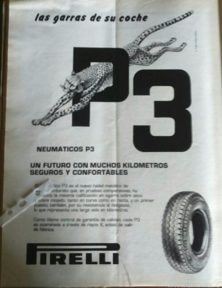 Coleccionismo: Publicidad neum&aacute;ticos Pirelli de 1974