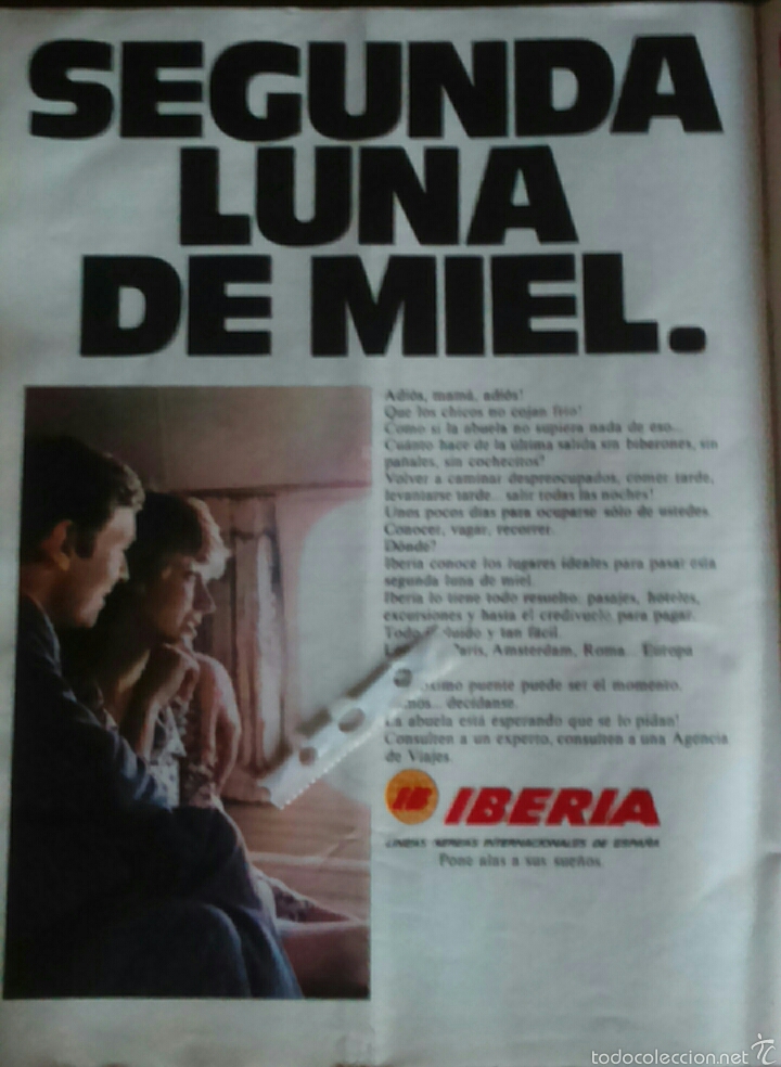 Coleccionismo: Publicidad compa&ntilde;&iacute;a aviones Iberia de 1973