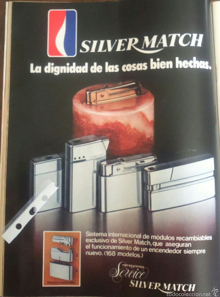 Coleccionismo: Publicidad mechero encendedor Silver Match de 1975