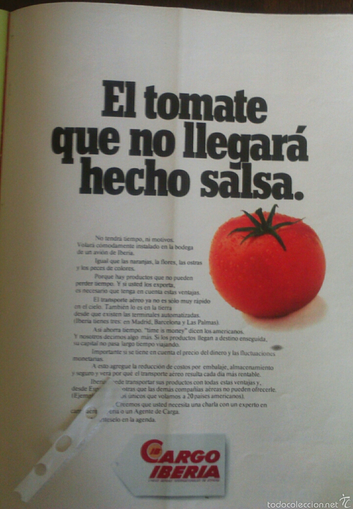 Coleccionismo: Publicidad compa&ntilde;&iacute;a aviones Iberia de 1977