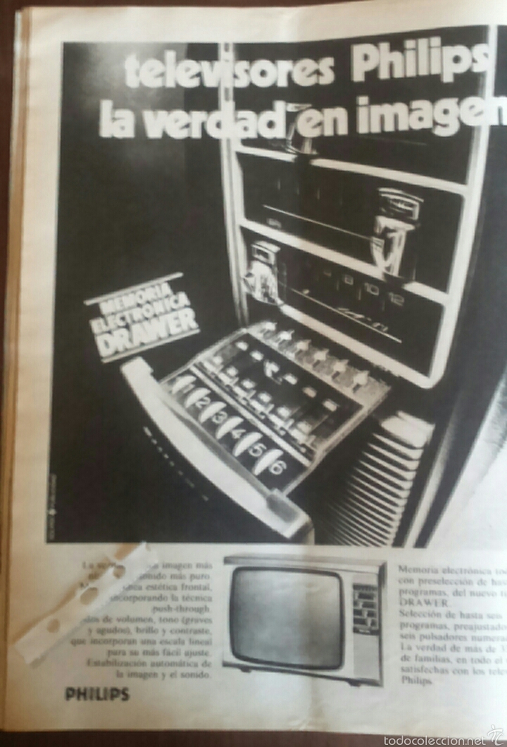 Coleccionismo: Publicidad Televisores Televisor  Philips de 1974