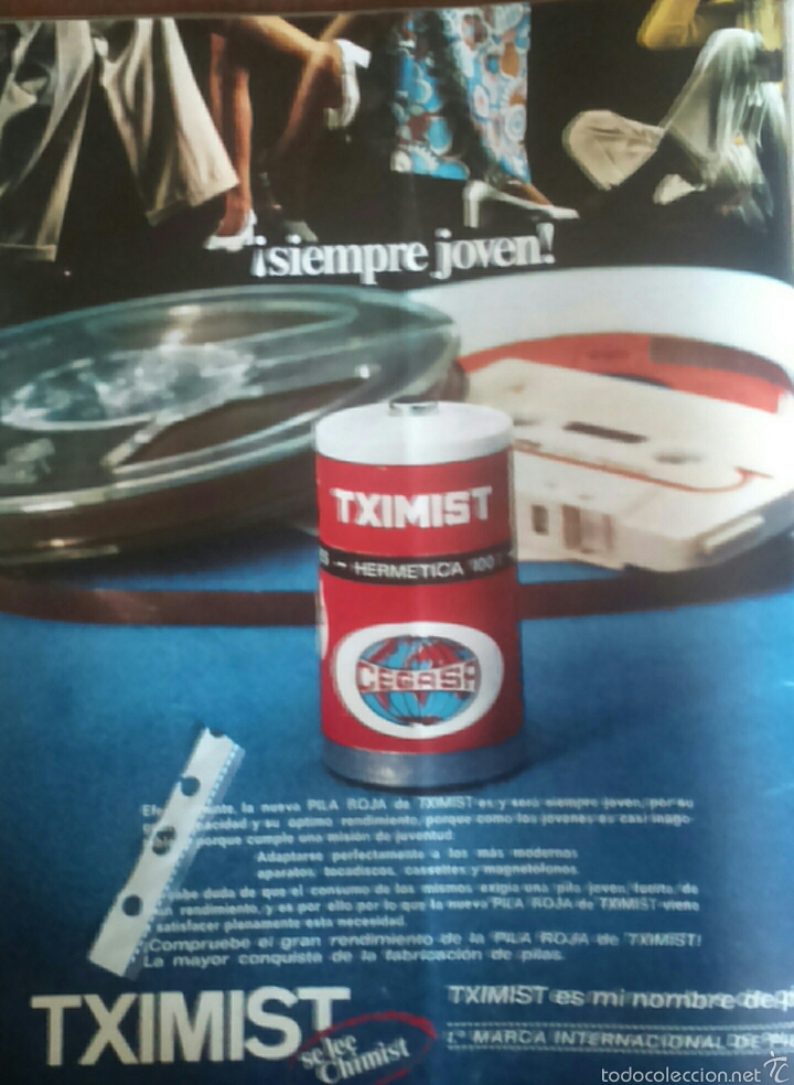 Coleccionismo: Publicidad Pilas Tximist Cegasa de 1970