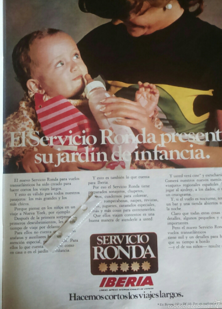 Coleccionismo: Publicidad compa&ntilde;&iacute;a aviones Iberia de 1974