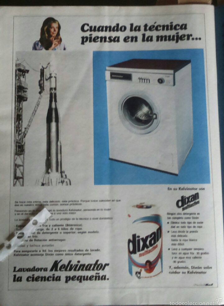 Coleccionismo: Publicidad Lavadora Kelvinator de 1973 y jab&oacute;n dixan