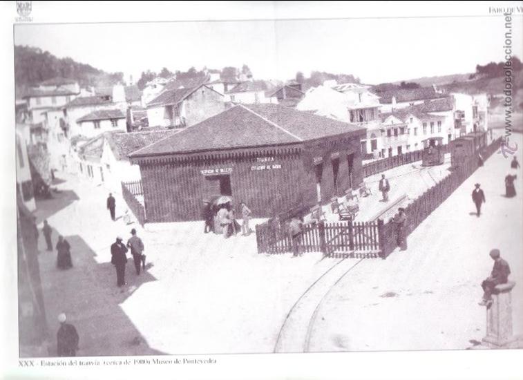 Colecionismo: L&Aacute;MINA - ESTACI&Oacute;N DEL TRANVIA A&Ntilde;O CERCA DE 1900 - MARIN - PONTEVEDRA.