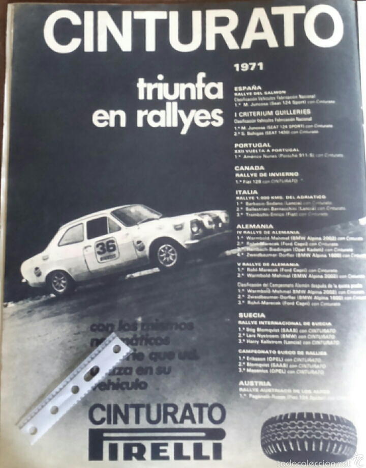 Collecting: Publicidad cubiertas neum&aacute;ticos Pirelli de 1971