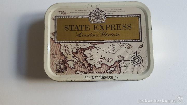 Coleccionismo: Lata de tabaco de pipa State Express 50g - Foto 1