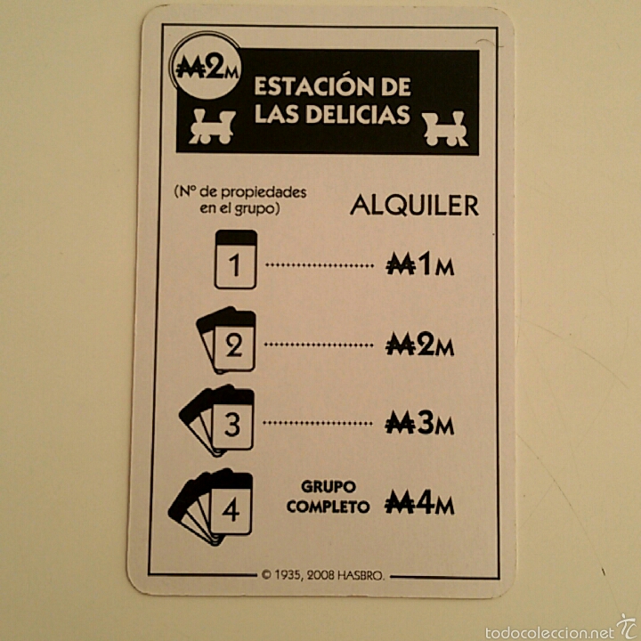 Coleccionismo: Carta MONOPOLY DEAL - ESTACION DE LAS DELICIAS