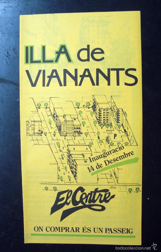 Coleccionismo: Folleto programa diptic - inauguracio illa vianants el centre - tarragona