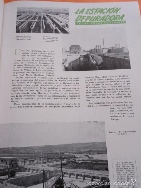 Coleccionismo: ARTICULO 1950 - CONSTRUCCION DEPURADORA DE MADRID EN VILLAVERDE BAJO - 1 PAGINA