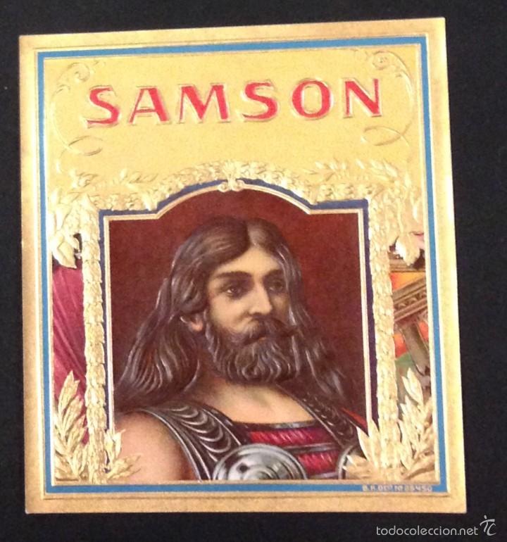 Coleccionismo: ETIQUETA DE TABACOS PUROS SAMSON EN RELIEVE - Foto 1
