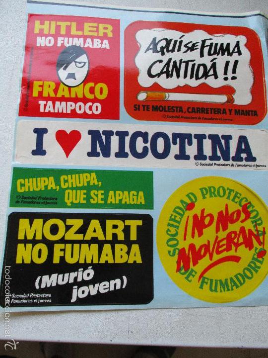 Coleccionismo: 12 PEGATINAS CON REFENCIAS AL TABACO - Foto 3