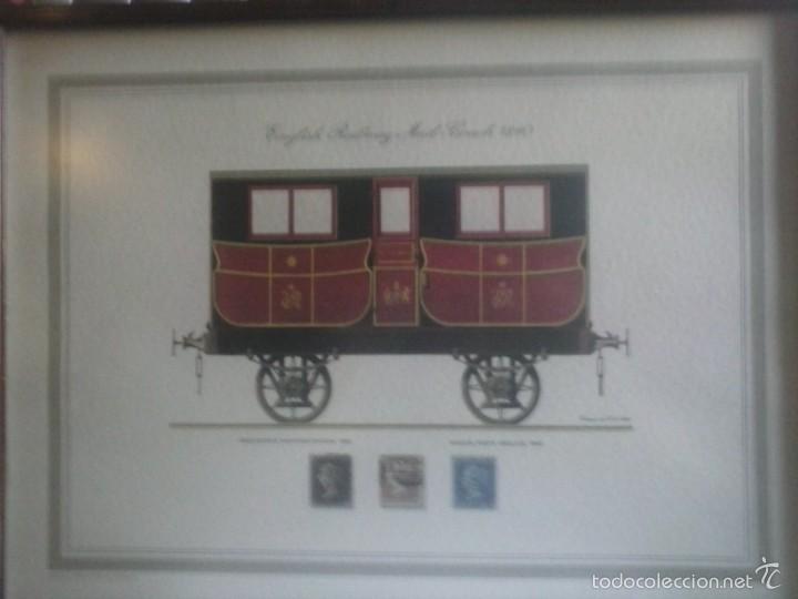 Coleccionismo: CUADRO VAGONES FERROCARRIL CORREOS . - Foto 2