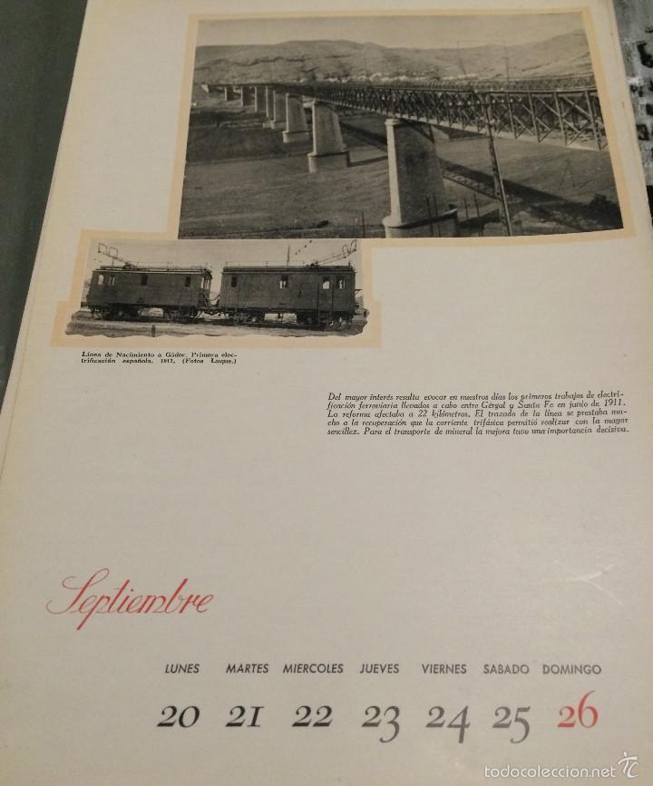 Coleccionismo: L&aacute;mina enmarcable. P&aacute;gina de calendario antiguo. Tren de Nacimiento a G&aacute;dor en 1911.