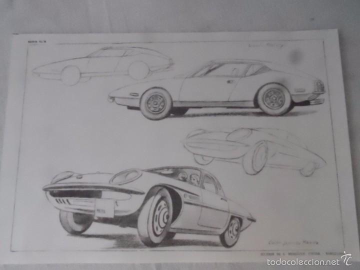 Coleccionismo: LAMINA DIBUJO COCHE DEPORTIVO ANTIGUO