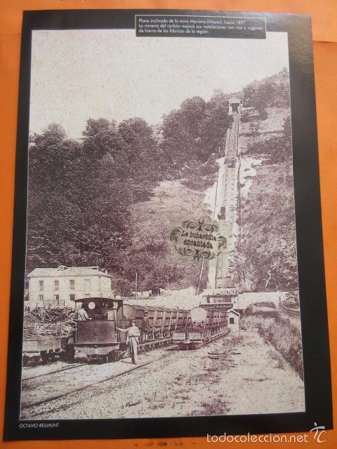 Coleccionismo: LAMINA - PLANO INCLINADO DE LA MINA MARIANA MIERES HACIA 1897 FERROCARRIL TREN