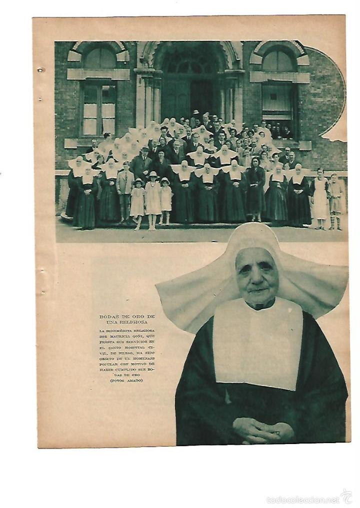Sammelleidenschaft Papier: A&Ntilde;O 1933 RECORTE PRENSA RELIGION BODAS DE ORO RELIGIOSA SOR MAURICIA GO&Ntilde;I HOSPITAL CIVIL BILBAO