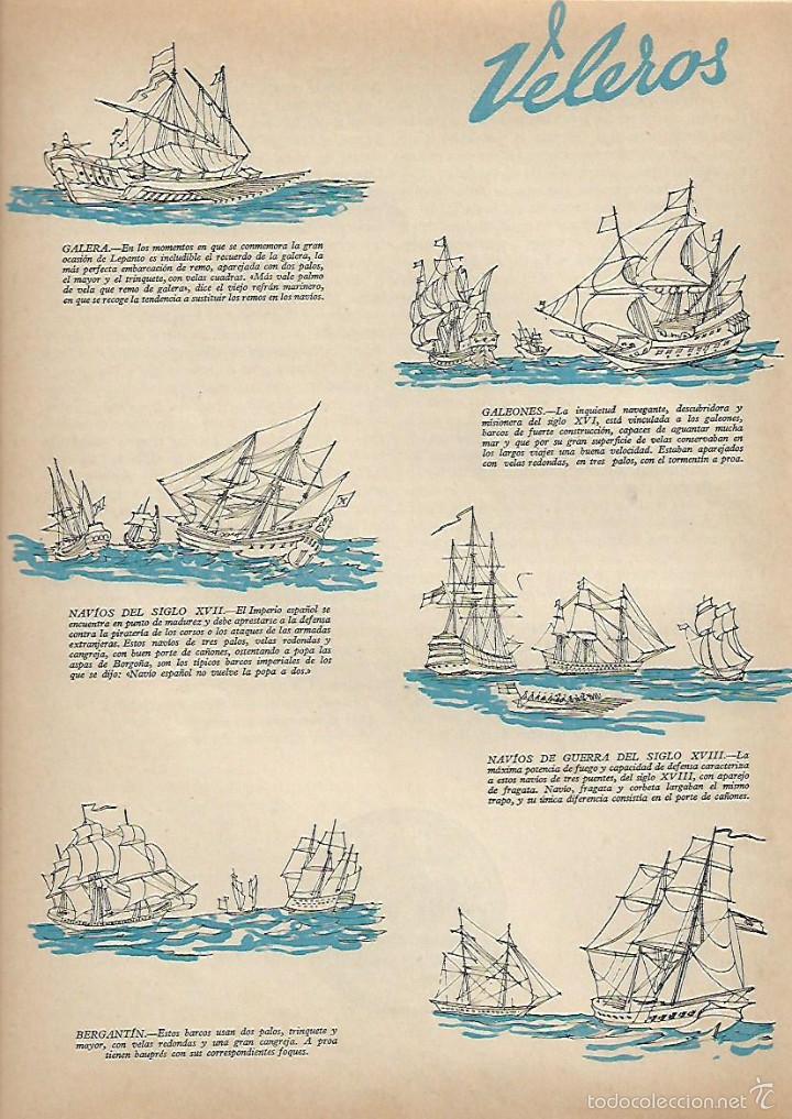Collezionismo: A&Ntilde;O 1950 RECORTE PRENSA NAVEGACION MARINA VELEROS GALERA NAVIOS GALEON BERGANTIN FALUCHO CORBETA