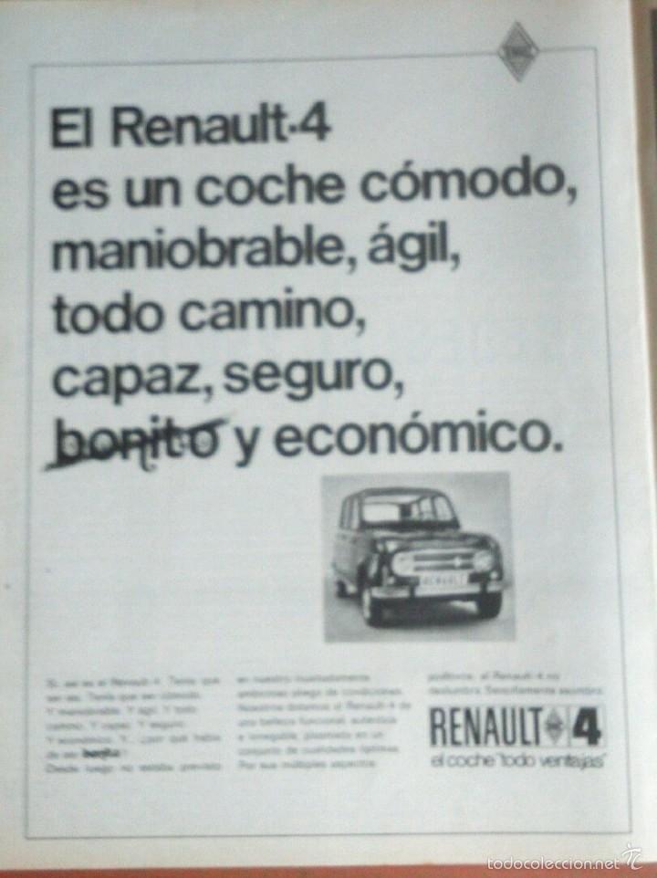 Coleccionismo: Publicidad automovil Renault 4 de 1968