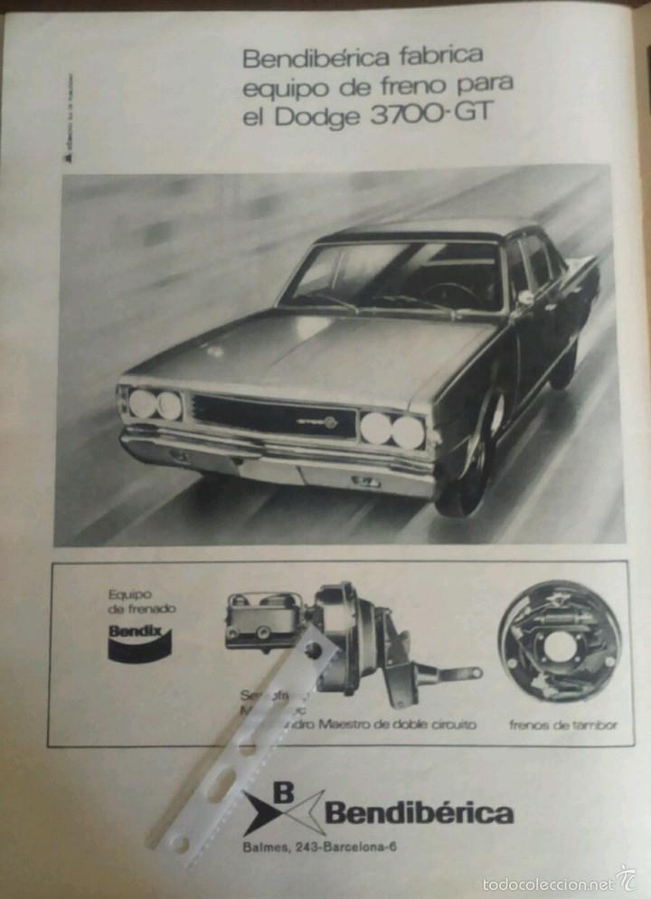 Coleccionismo: Publicidad automovil Dodge 3700 GT de 1972 Bendiberica freno