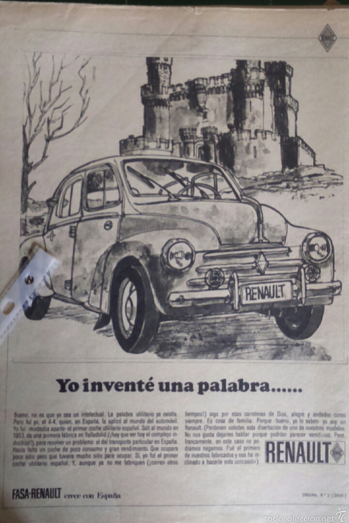 Coleccionismo: Publicidad automovil Renault de 1967