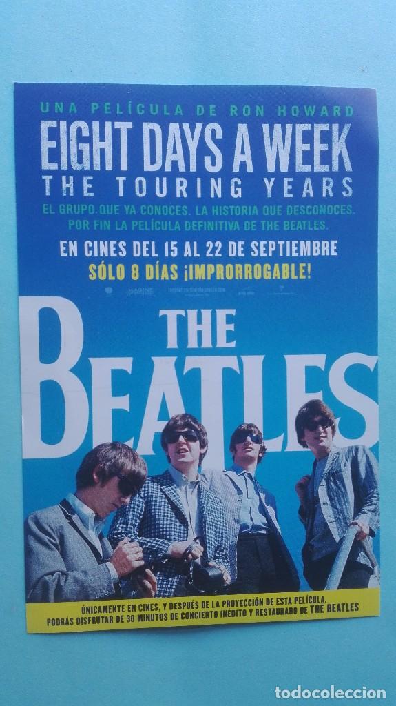Coleccionismo: LAMINA ORIGINAL DEL ESTRENO DE LA PELICULA DOCUMENTAL EIGHT DAYS A WEEK - THE BEATLES