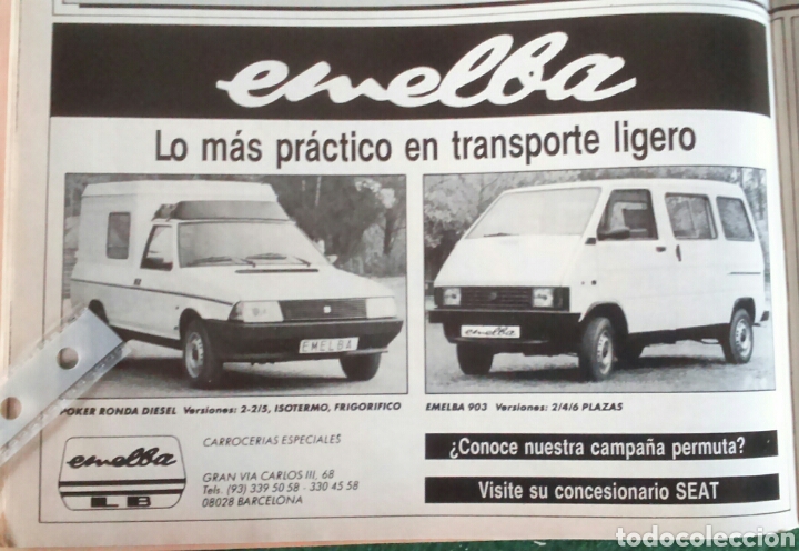 Sammeln: Publicidad carrocer&iacute;as especiales autom&oacute;viles Emelba Seat de 1986