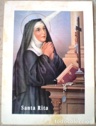 Coleccionismo: SANTA RITA - LAMINA 24X18 - REVERSO IMPRESO DONATIVO