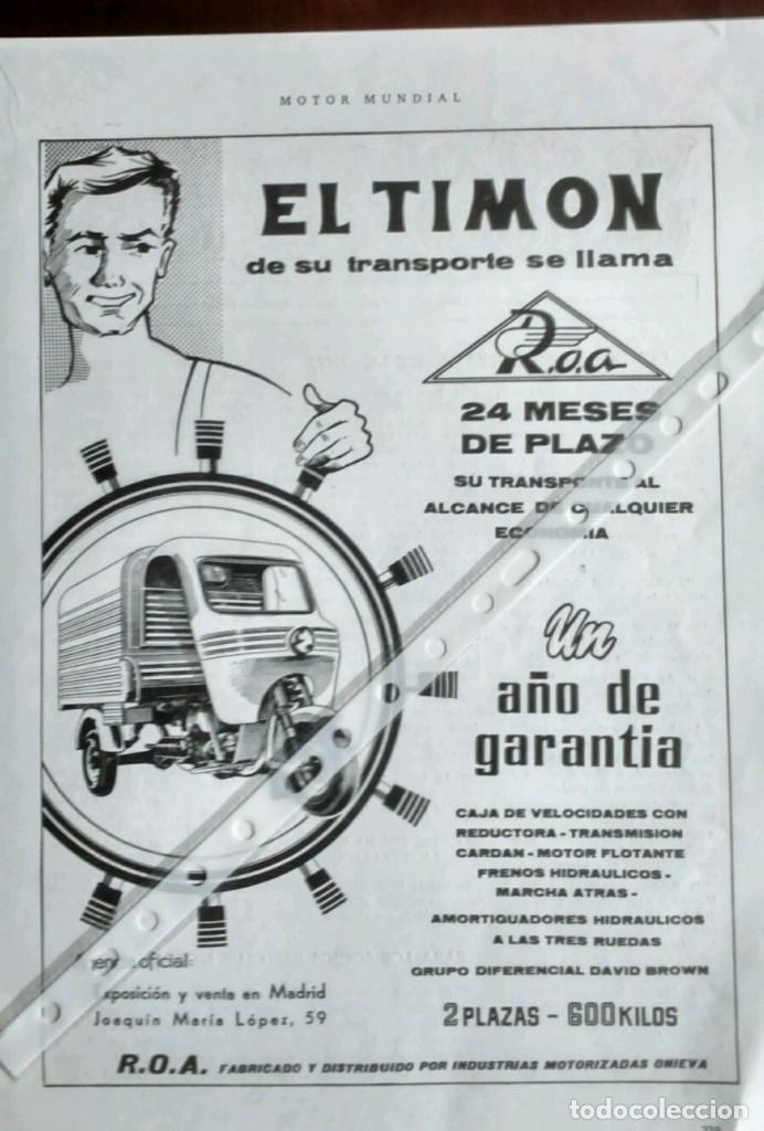 Sammeln: Publicidad Moto Motocarro Roa  de 1962